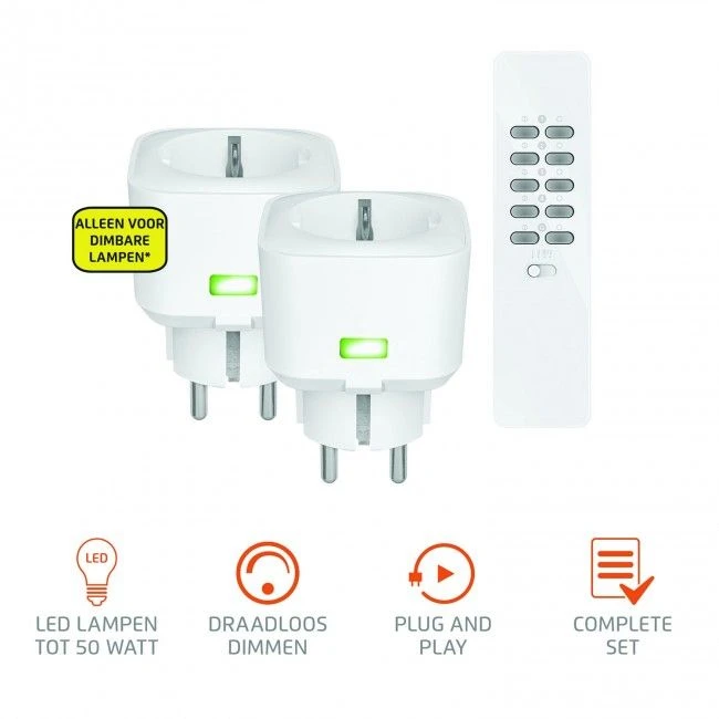 KlikAan KlikUit ACC - Stopcontact Dimmer Set 70199 2 KlikAan KlikUit ACC - Stopcontact Dimmer Set 70199 - Afbeelding 2