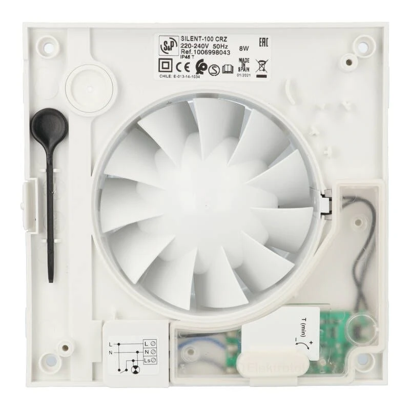 Soler & Palau SILENT-100 - Badkamer-/toiletventilator 5210401500 6 Soler & Palau SILENT-100 - Badkamer-/toiletventilator 5210401500 - Afbeelding 6