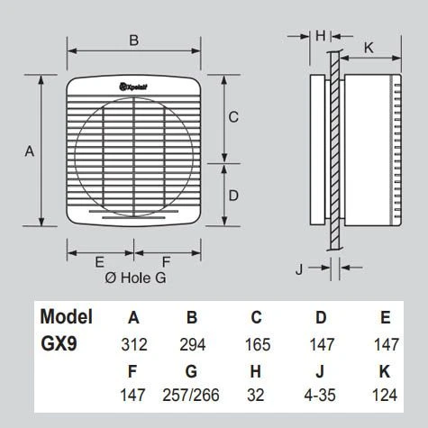 Xpelair GX - Raam-/muurventilator X89994AW 4 Xpelair GX - Raam-/muurventilator X89994AW - Afbeelding 4