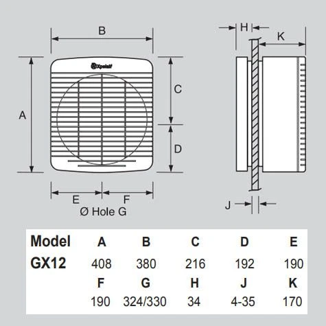 Xpelair GX - Raam-/muurventilator X90012AW 5 Xpelair GX - Raam-/muurventilator X90012AW - Afbeelding 5